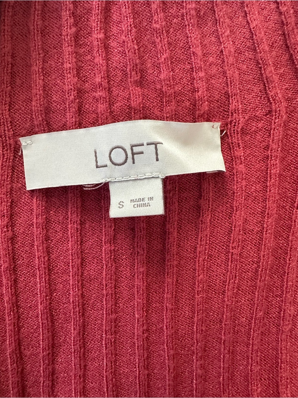 LOFT Pink Ribbed Mock Neck Sweater - Picture 3 of 3